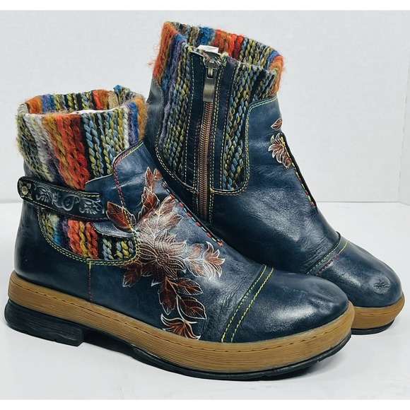 SOCOFY Womens Booties Bohemian Vintage Festival Ankle Boots Size 40 EUR  9 US - Picture 1 of 8